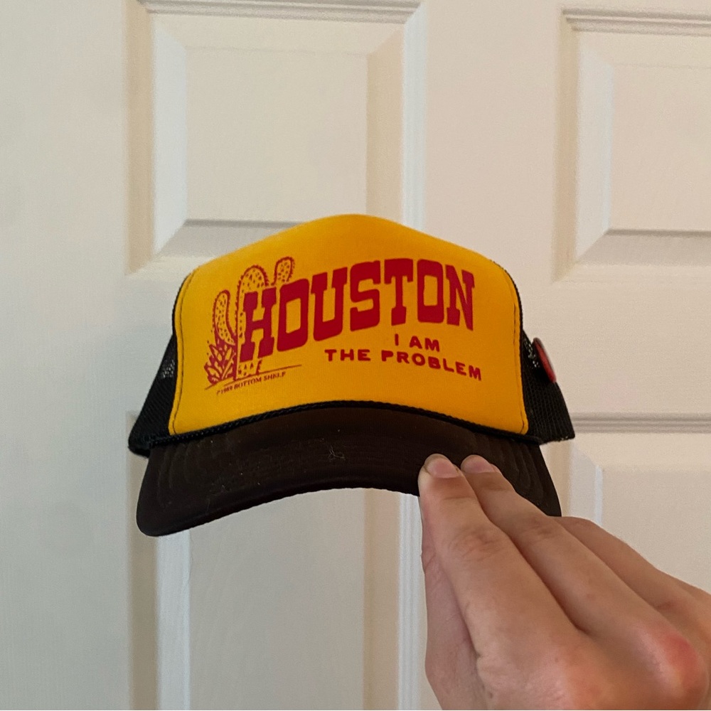‘Houston I AM The Problem’ Yellow and Red Houston Trucker Hat